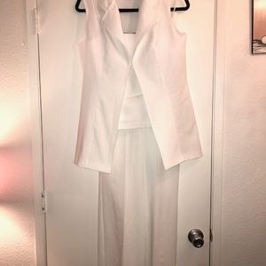 ALL White pinstripe 3pc summer suit